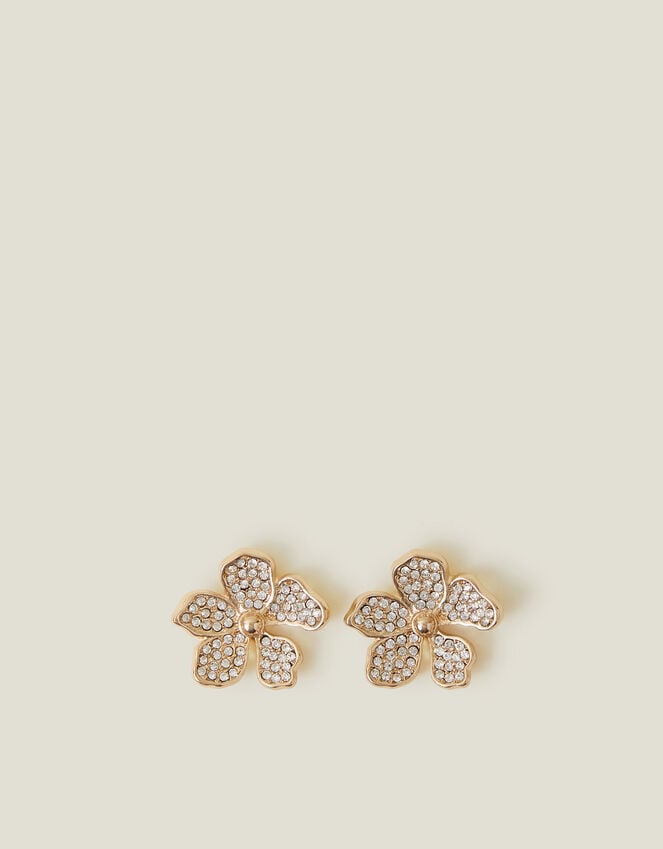 Accessorize Pave Flower Stud Earrings