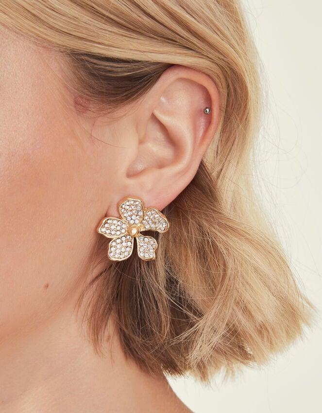 Accessorize Pave Flower Stud Earrings