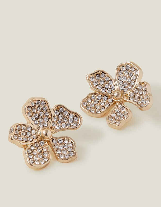 accessorize Pave Flower Stud Earrings