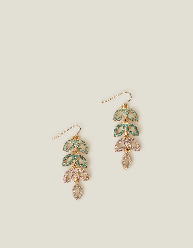 Accessorize Pavé Leaf Drop Earrings