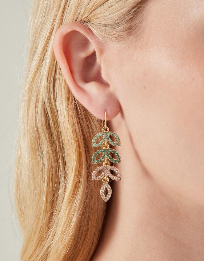 Accessorize Pavé Leaf Drop Earrings