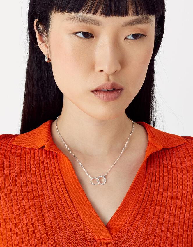 Accessorize Pave Link Circle Necklace