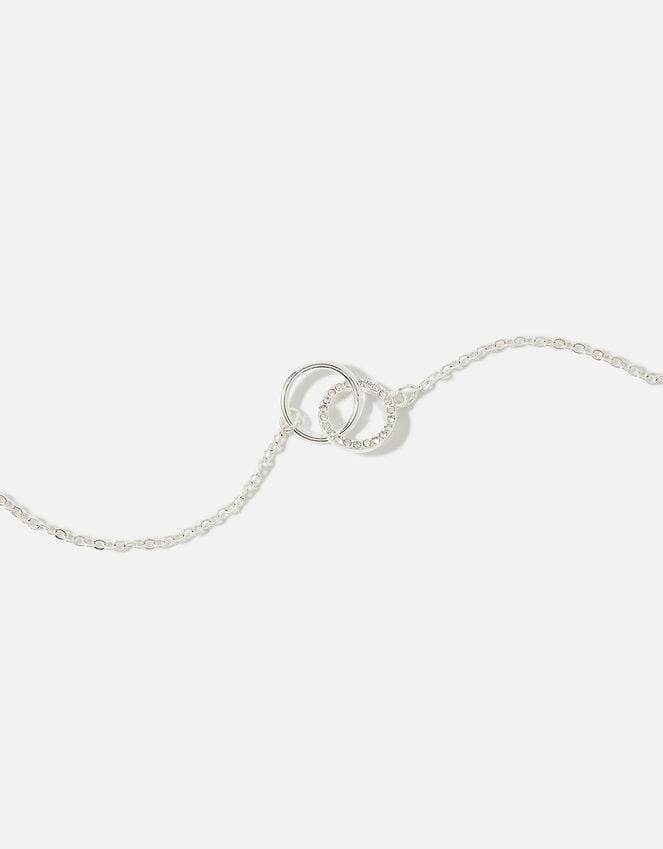 accessorize Pave Link Circle Necklace