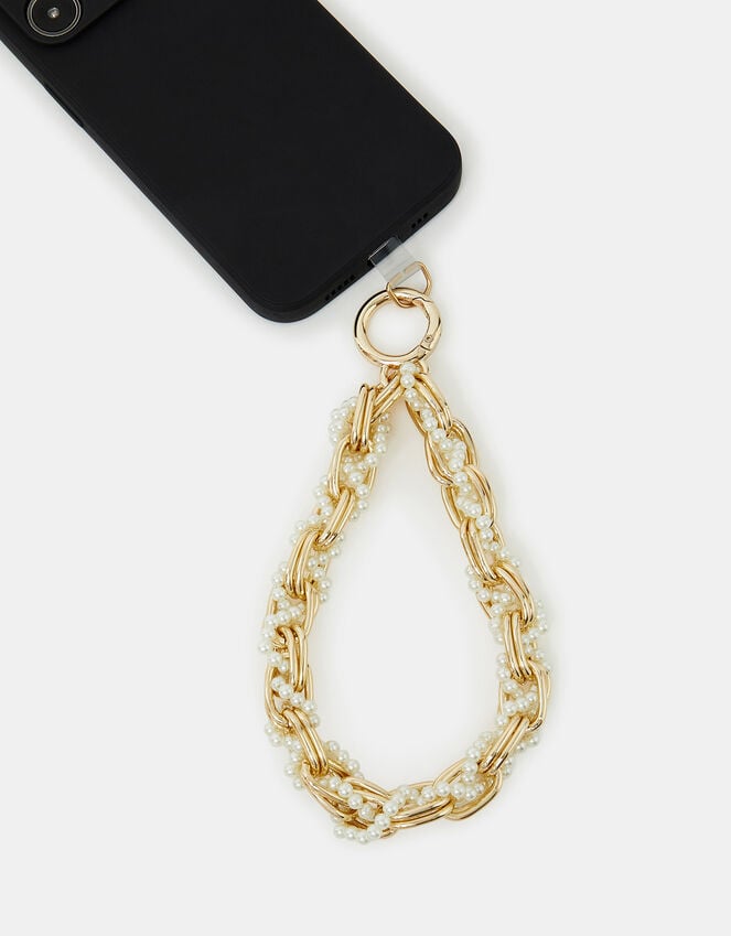 Accessorize Pearl Beaded Chain Wrist Phone Strap