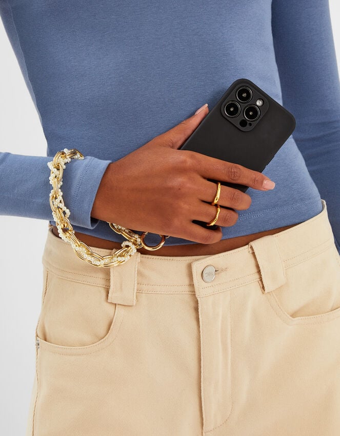 Accessorize Pearl Beaded Chain Wrist Phone Strap