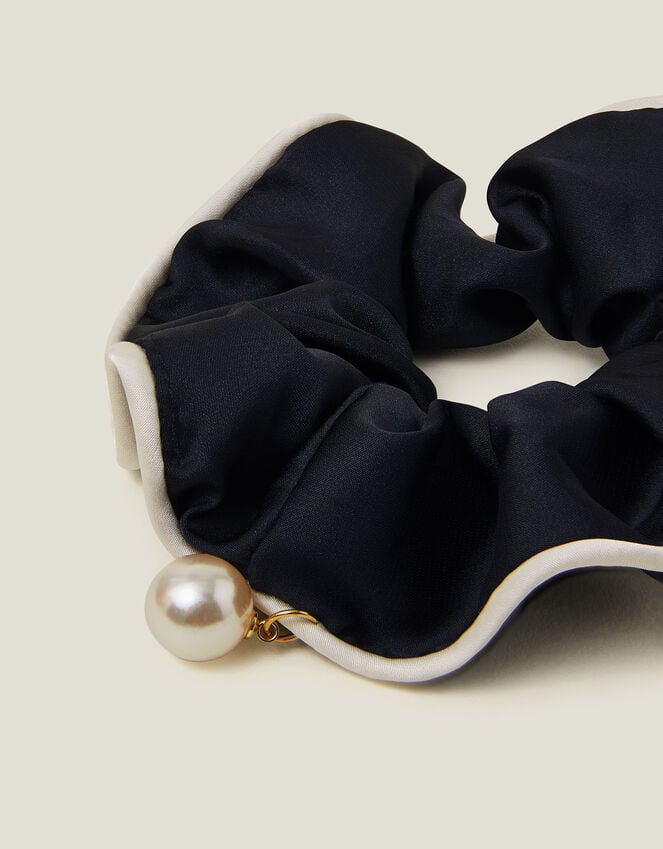 Accessorize Pearl Charm Piped Hair Scrunchie