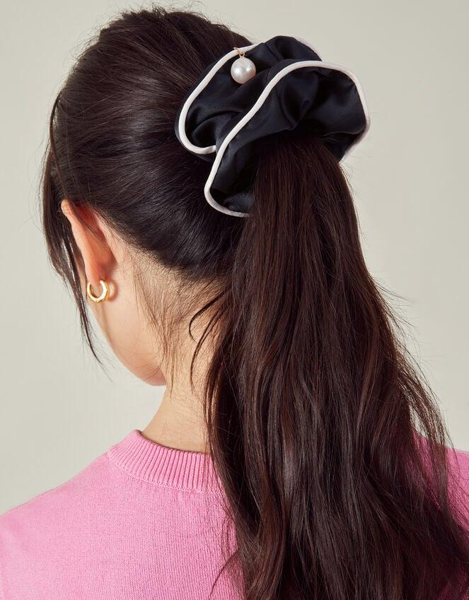 Accessorize Pearl Charm Piped Hair Scrunchie