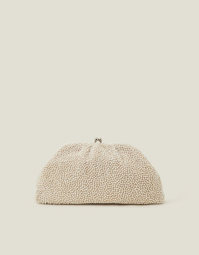 Accessorize Pearl Embellished Cloud Clutch Bag