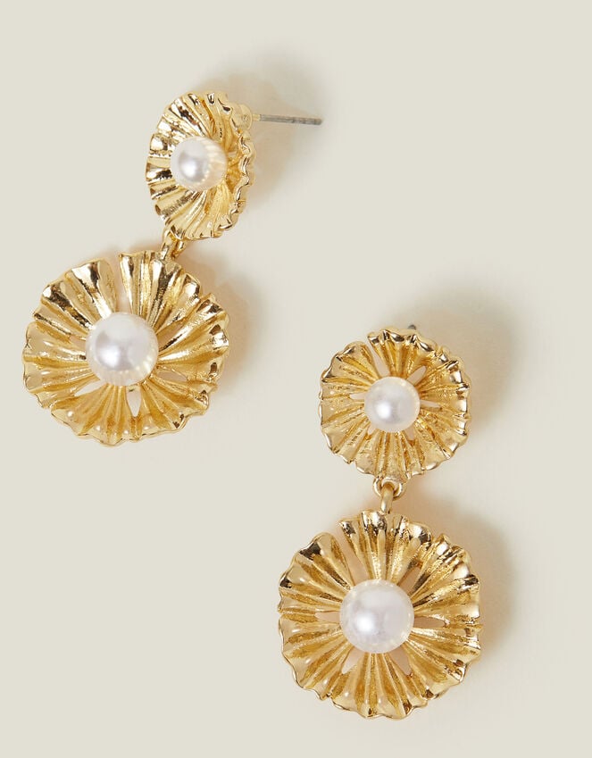 Accessorize Pearl Flower Drop Earrings