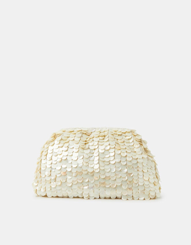 Accessorize Pearl Shell Embellished Clutch Bag