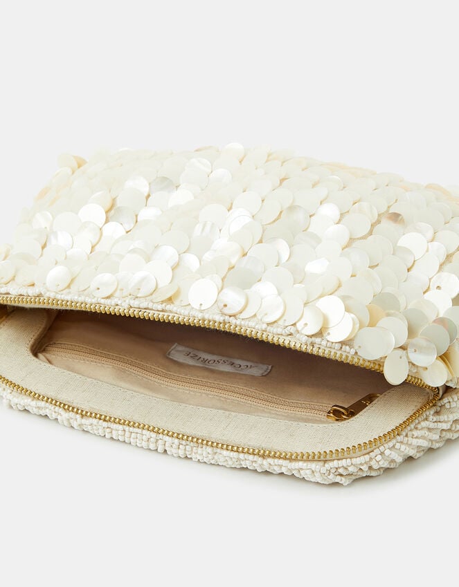 Accessorize Pearl Shell Embellished Clutch Bag