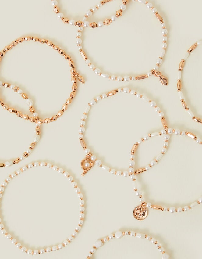 accessorize Pearl Stretch Bracelet Multipack