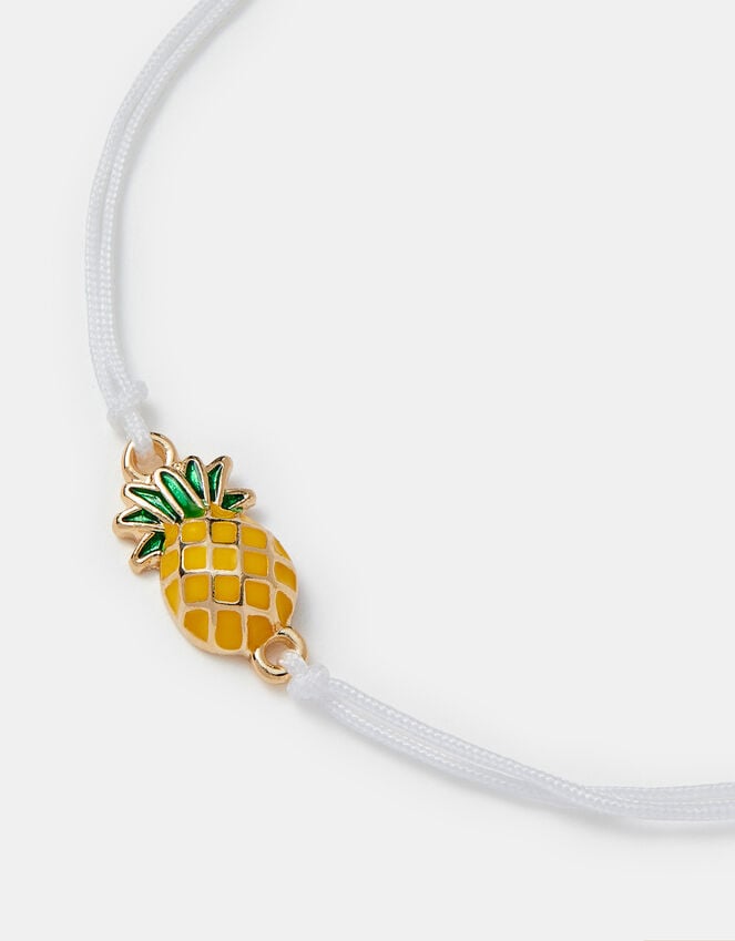 accessorize Pineapple Charm Cord Bracelet