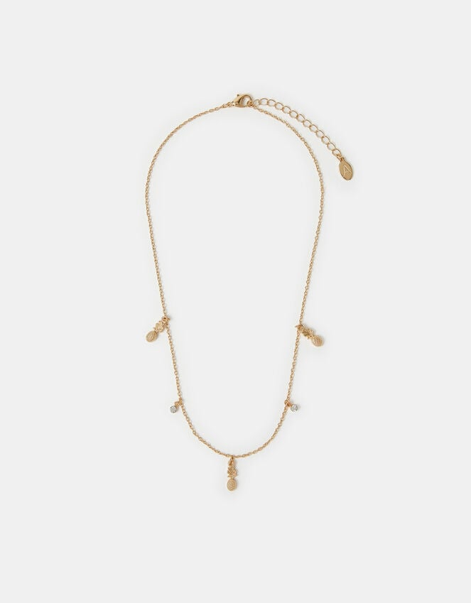 Accessorize Pineapple Charm Station Necklace