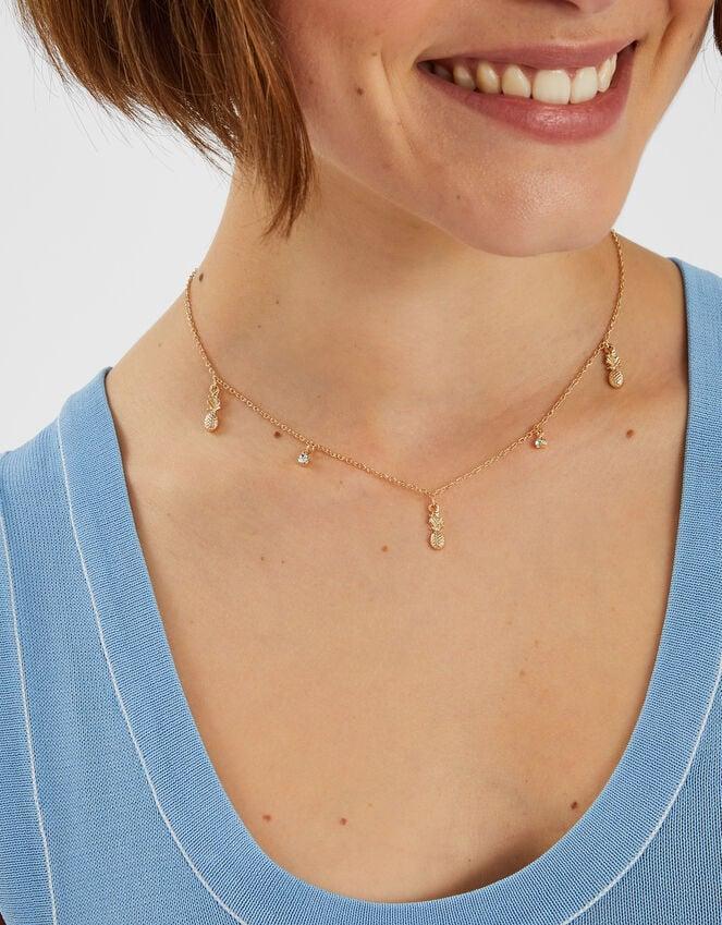 Accessorize Pineapple Charm Station Necklace