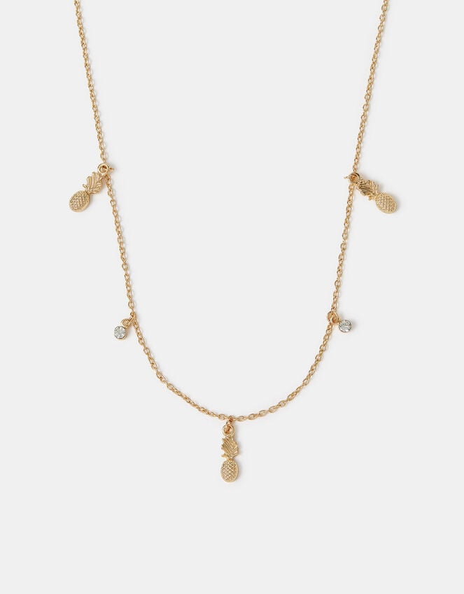 accessorize Pineapple Charm Station Necklace