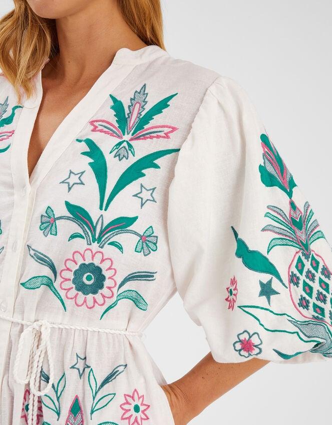 Accessorize Pineapple Embroidered Mini Dress White