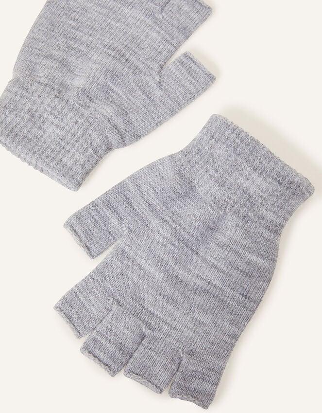 Accessorize Plain Fingerless Gloves Grey