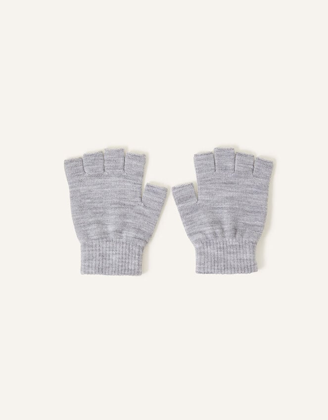 accessorize Plain Fingerless Gloves Grey