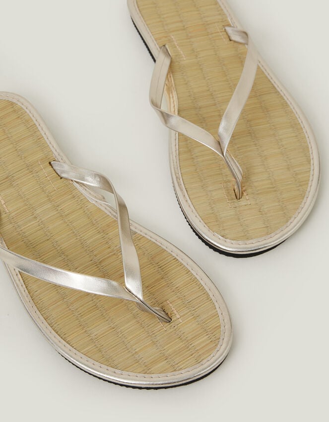 Accessorize Plain Seagrass Flip Flops Gold