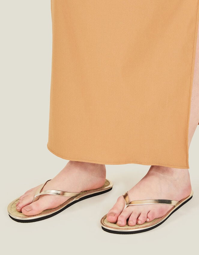 Accessorize Plain Seagrass Flip Flops Gold