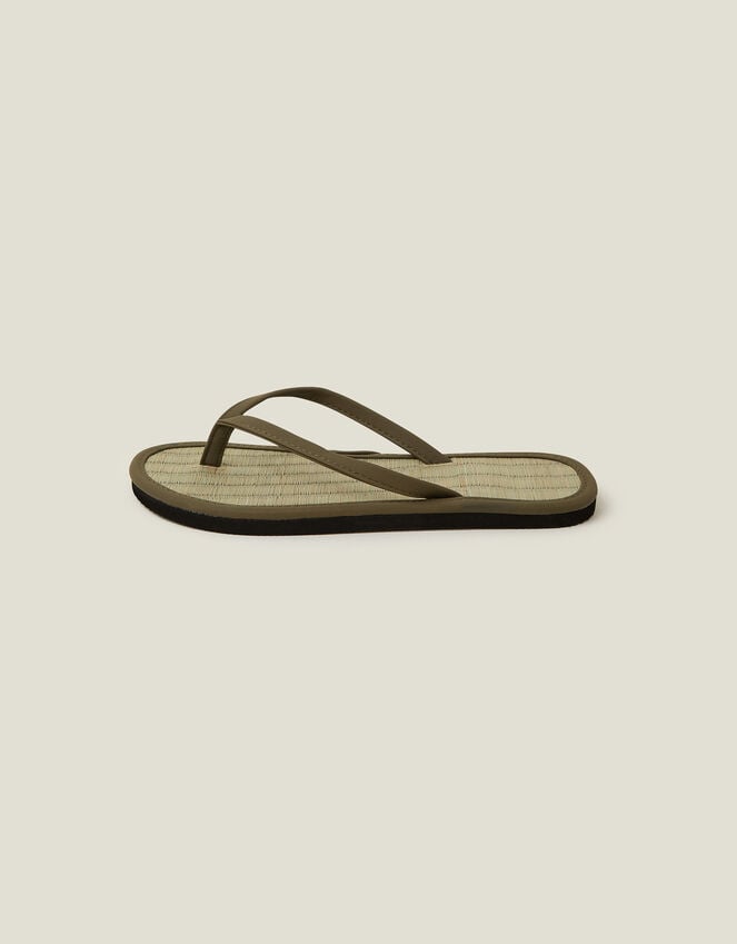 Accessorize Plain Seagrass Flip Flops Green