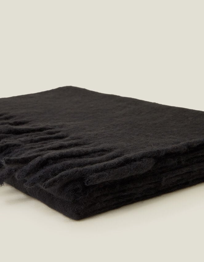 Accessorize Plain Tassel Scarf Black