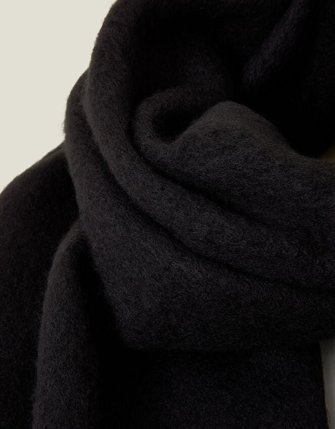 Accessorize Plain Tassel Scarf Black