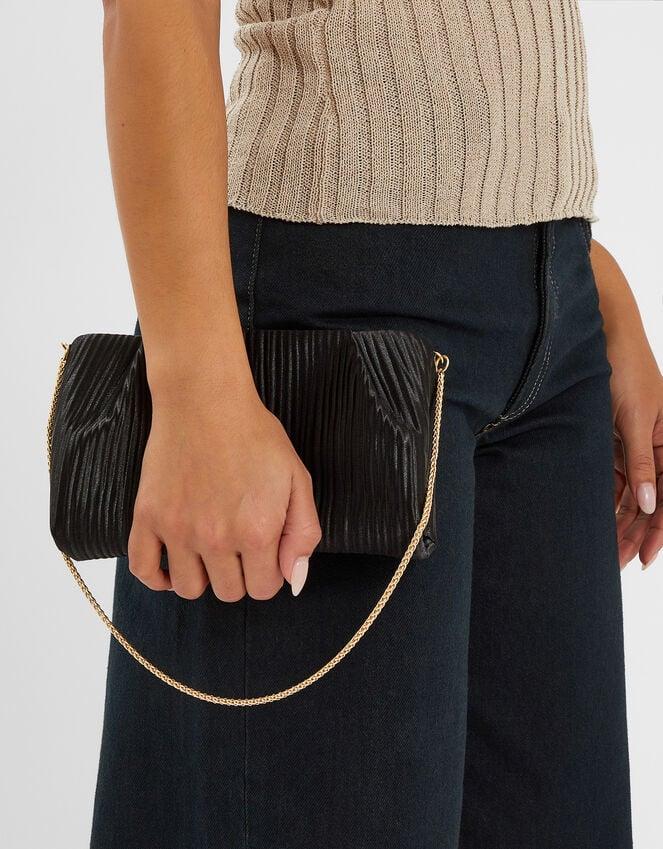 accessorize Pleated Satin Clutch Bag