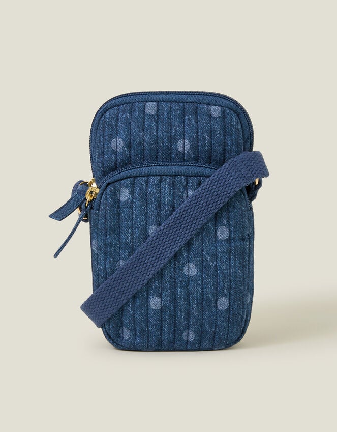 Accessorize Polka Dot Denim Phone Bag
