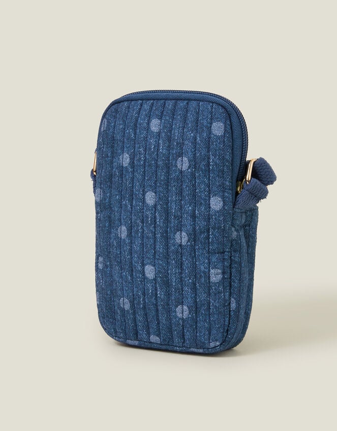 Accessorize Polka Dot Denim Phone Bag