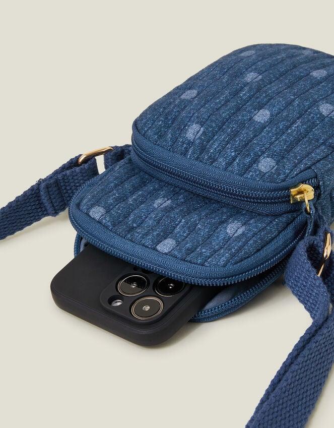 Accessorize Polka Dot Denim Phone Bag
