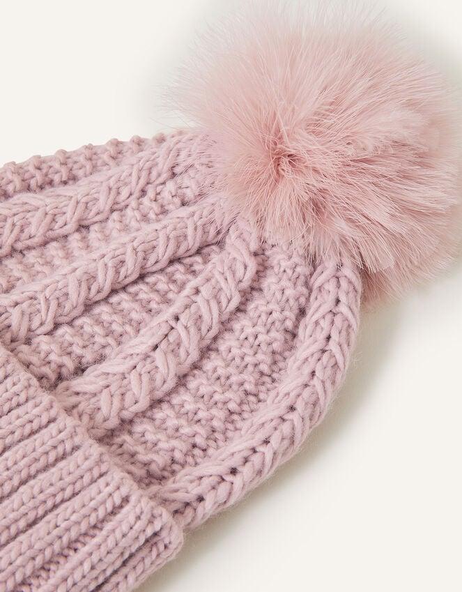 Accessorize Pom-Pom Beanie Hat Pink