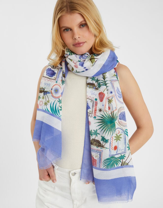 Accessorize Postcard Print Scarf