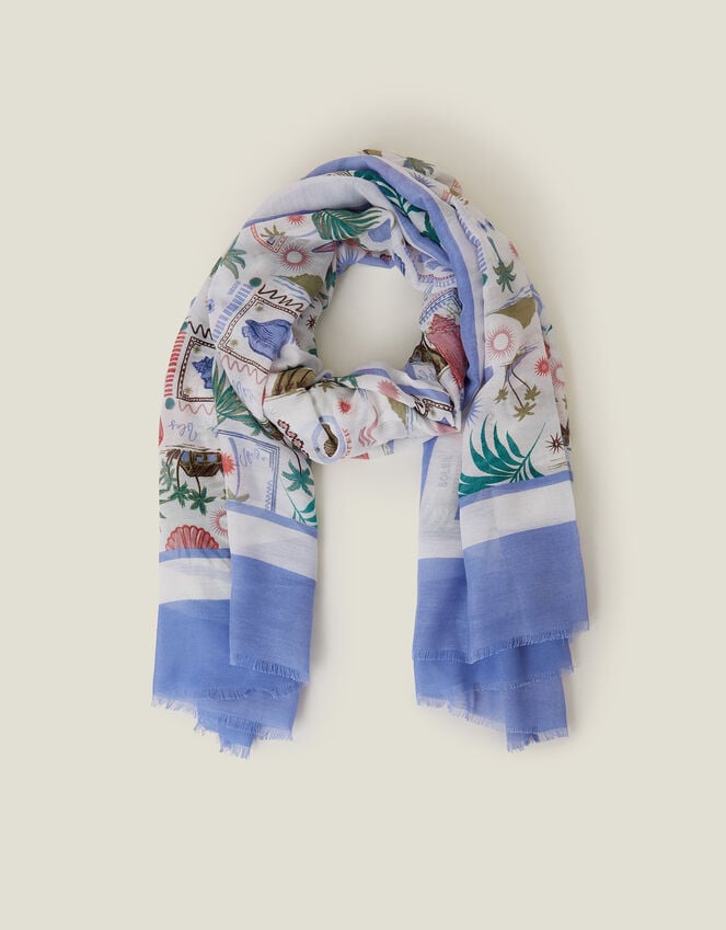 accessorize Postcard Print Scarf