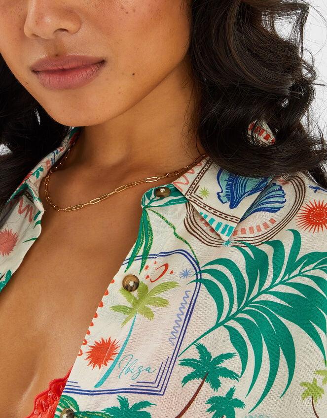 Accessorize Postcard Print Shirt Ivory