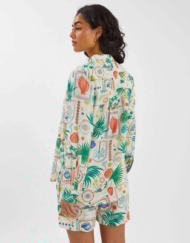 Accessorize Postcard Print Shirt Ivory