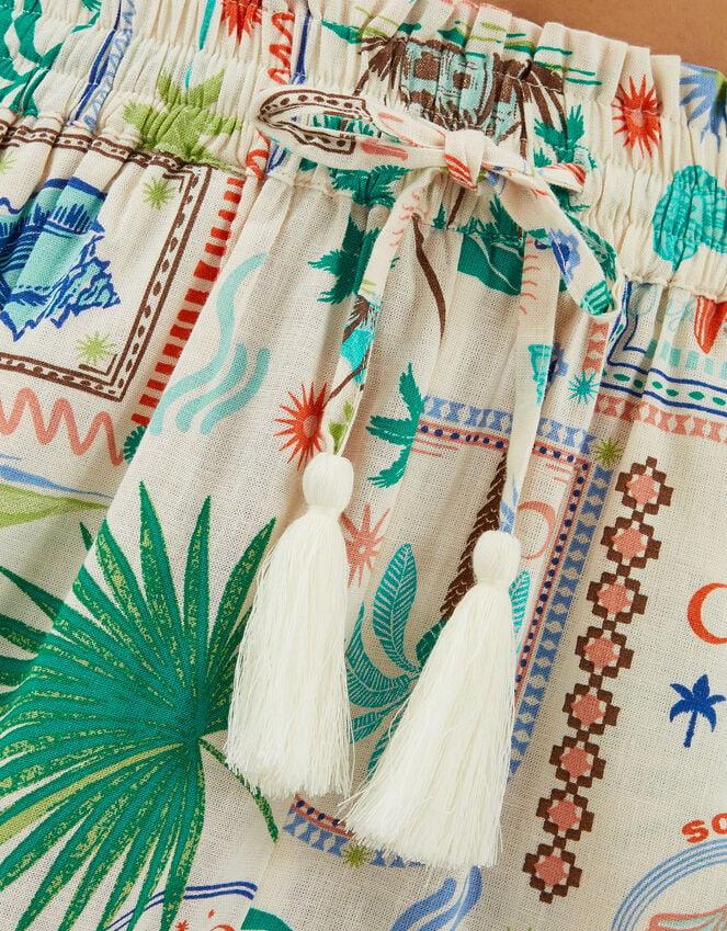 Accessorize Postcard Print Shorts Ivory