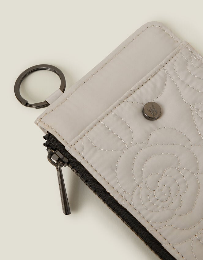 Accessorize Quilted Nylon Card Holder Cream