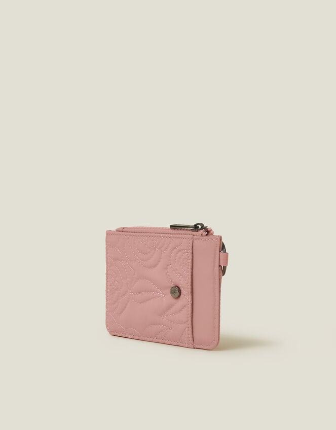 Accessorize Quilted Nylon Card Holder Pink