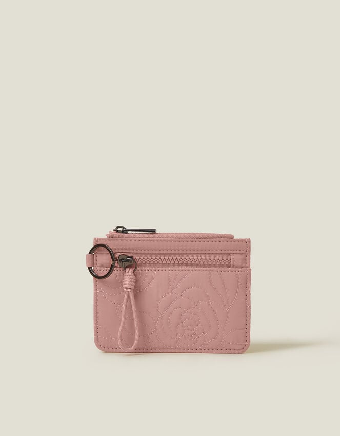 accessorize Quilted Nylon Card Holder Pink
