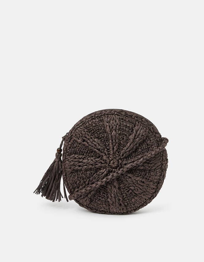 accessorize Raffia Circle Crossbody Bag