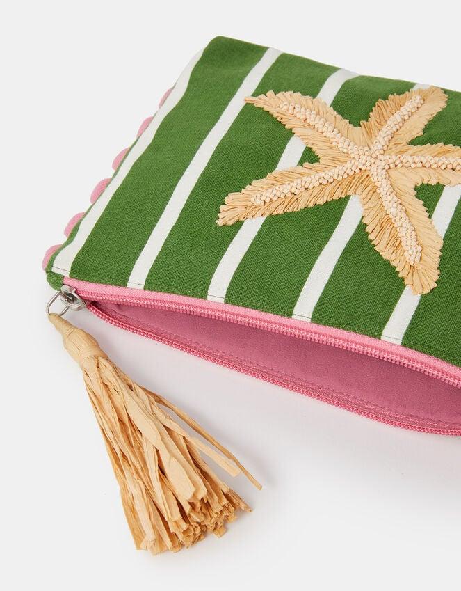 Accessorize Raffia Starfish Stripe Pouch