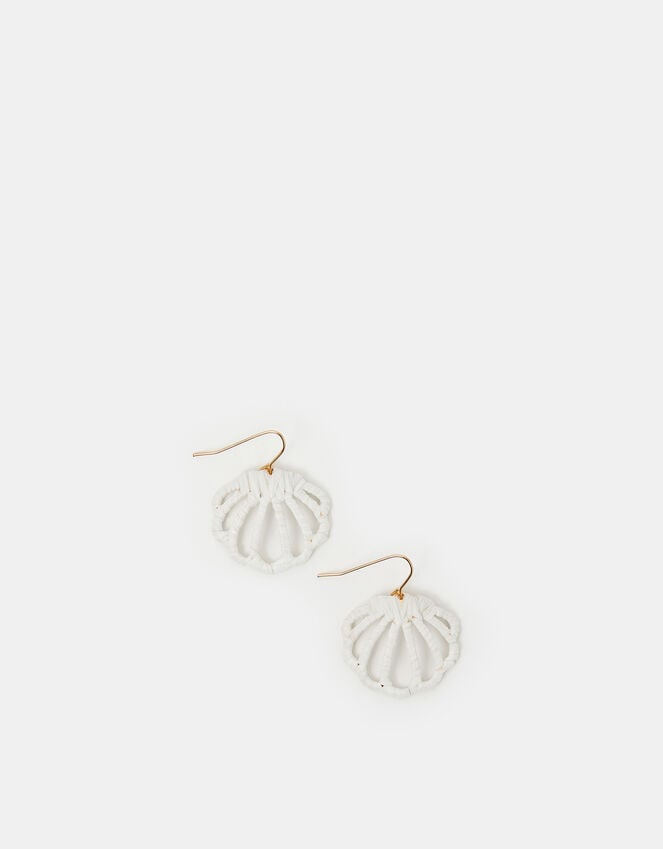 Accessorize Raffia Wrapped Shell Drop Earrings