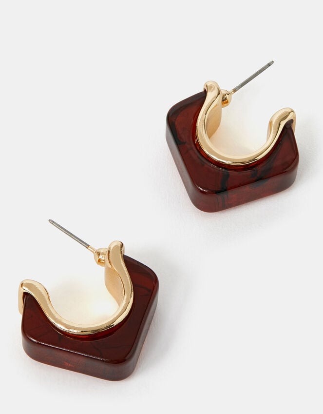 accessorize Resin Square Hoop Earrings