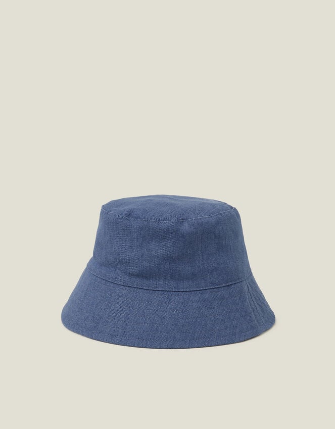 Accessorize Reversible Denim Gingham Bucket Hat