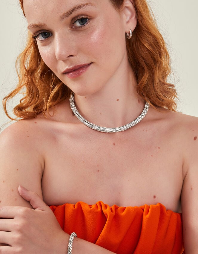 Accessorize Rhinestone Tube Necklace