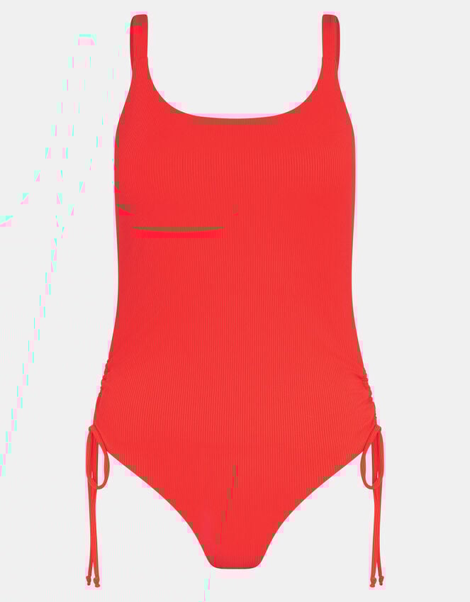 Accessorize Rib Tie-Side Swimsuit Orange