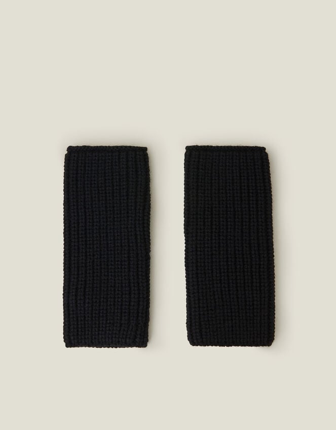 accessorize Ribbed Cut Off Gloves Black