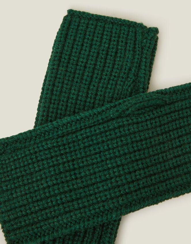 Accessorize Ribbed Cut Off Gloves Green